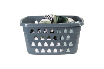 basket with garbage on transparent background