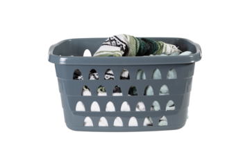 basket with garbage on transparent background