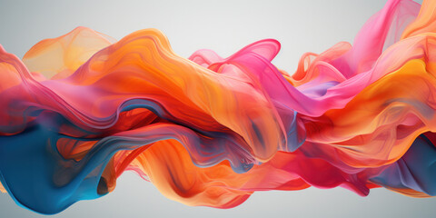A harmonious blend of colors in a dynamic 3D abstract. - obrazy, fototapety, plakaty