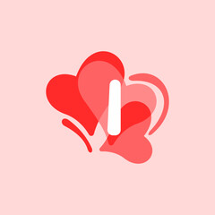 Letter I heart logo icon design template elements