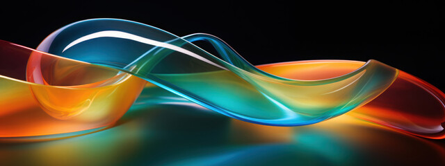 Luminous streaks on a swirling abstract ribbon.