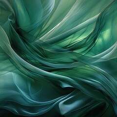 Emerald tendrils interwoven with silken silver threads - obrazy, fototapety, plakaty