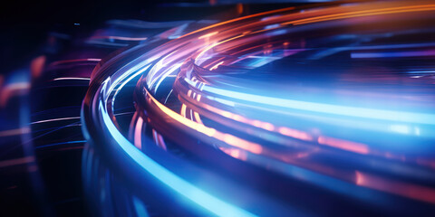 Tangled neon wires captured in a macro perspective.