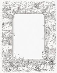 Doodles frame mockup with copy space