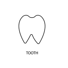 Tooth concept line icon. Simple element illustration.Tooth concept outline symbol design.