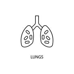 Human lungs concept line icon. Simple element illustration.Human lungs concept outline symbol design.