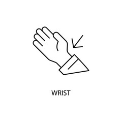 Human wrist pain concept line icon. Simple element illustration.Human wrist pain concept outline symbol design.
