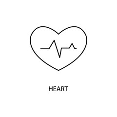 Obraz premium Heart concept line icon. Simple element illustration. Heart concept outline symbol design.