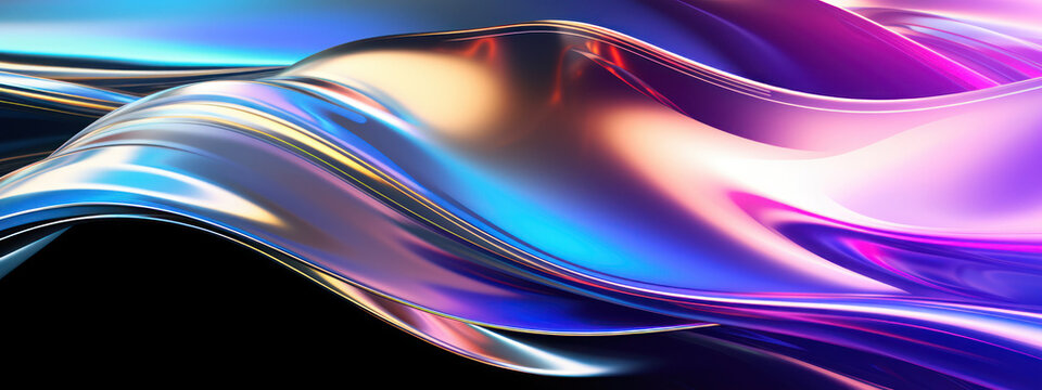 Mesmerizing abstract of shimmering holographic fabric.