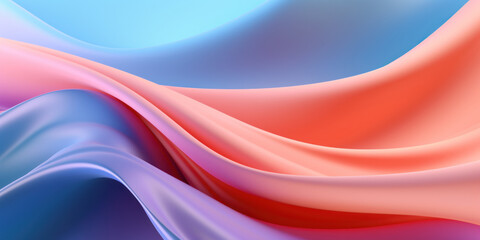 Obraz premium Elegant wavy formations of ribbons in a surreal 3D.