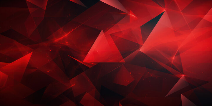 Luminous red abstract with layered geometric patterns.