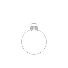 
Christmas balls one line. Vector drawing
