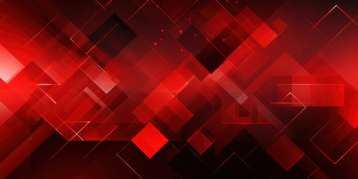 Luminous red abstract with layered geometric patterns.