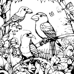 Various animals coloring page