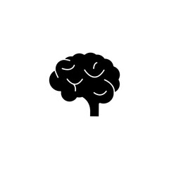 Human brain medical concept line icon. Simple element illustration. Human brain medical concept outline symbol design.