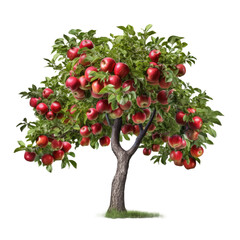 Apple tree isolated on transparent background