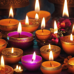 Best diwali candleslights with Ai generated.