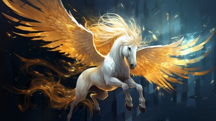 The winged horse pegasus from the greek mythology
 - obrazy, fototapety, plakaty