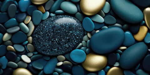 Fototapeta na wymiar Blue and gold luxury semiprecious stones
