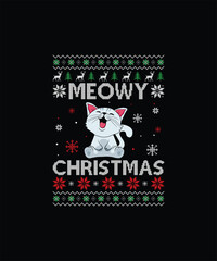 MEOWY  CHRISTMAS Pet t shirt design 