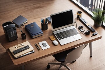 Naklejka premium office desk in office