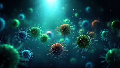 Fototapeta premium Realistic photo bacterium. Created with Generative AI