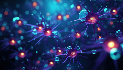 Fototapeta premium Realistic photo bacterium. Created with Generative AI