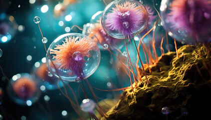 Obraz premium Realistic photo bacterium. Created with Generative AI