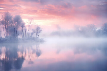 Fototapeta premium Ethereal Serenity Blend,where soft pastel hues like pinks, purples, and blues,merge gracefully to evoke a sense of tranquility and serenity.Generative AI