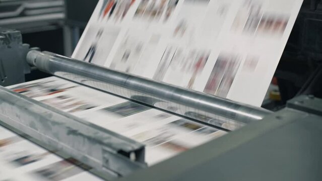 Modern machine for printing pages for fashion magazines