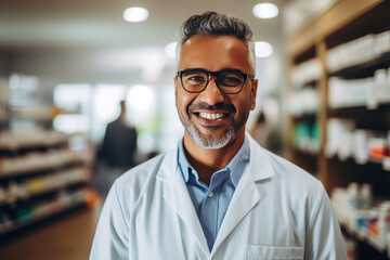 Obraz premium Pharmacist at the pharmacy.