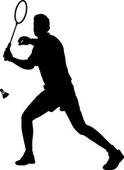 tennis player silhouette vector illustration