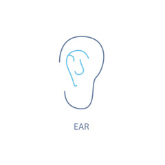 Ear concept line icon. Simple element illustration.Ear concept outline symbol design.