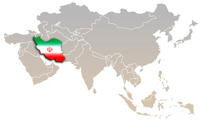 ASIA IRAN MAP ASIAN CONTINENT 3D MAP