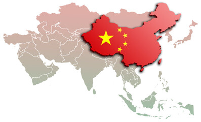 CHINA MAP ASIAN CONTINENT 3D MAP