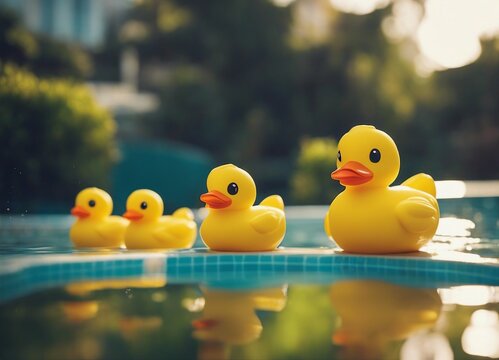 rubber duck in the pool