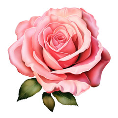 Pink rose on transparent background