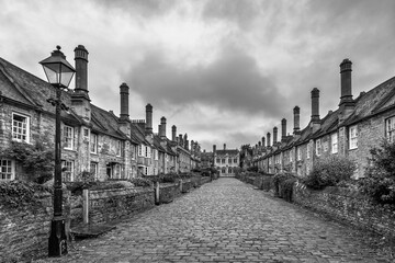 Vicars Close, the oldest purely residential street in Europe dating from the 1300's, Wells, Somerset - obrazy, fototapety, plakaty