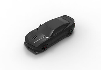 car top view with shadow 3d render