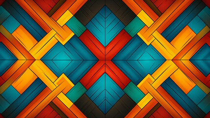 Colorful geometric ethnic pattern. 
Oriental, aztec and tribal traditional. seamless pattern or background banner - obrazy, fototapety, plakaty