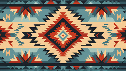 Colorful geometric ethnic pattern. 
Oriental, aztec and tribal traditional. seamless pattern or background banner - obrazy, fototapety, plakaty