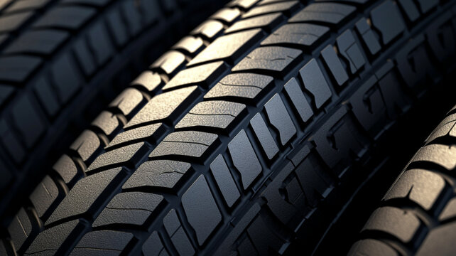 Close up of automotive tires texture background