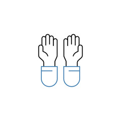 Hand gesture concept line icon. Simple element illustration.Hand gesture concept outline symbol design.