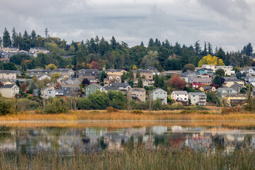 Fall Color and Homes on the hillside
