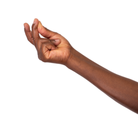 Male hand snapping fingers isolated on white or transparent background