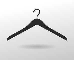 Flat black clothes hanger icon for web, online store, website, app, mobile apps, ui ux designs, vector design element