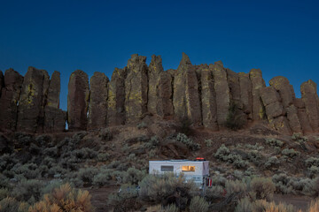 Pop up camper at the Feathers