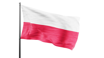 3d flag of Poland isolated on white, png transparent
