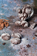 Marble cookies. Appetizing homemade cookies with chocolate