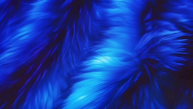 Fur texture. Beautiful neon blue background of fur texture with hidden vibrant LED light strips beneath surface creating subtle glow, giving modern twist to classic fur look, perfect for high-fashion